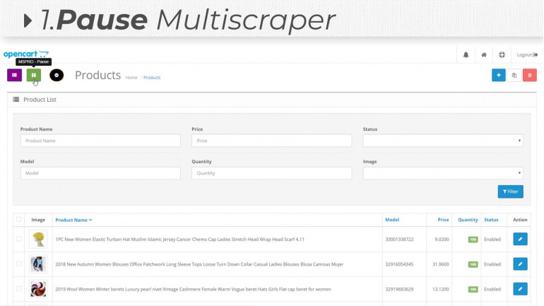 Manual Product Operations for Multiscraper Pro OC 3.x