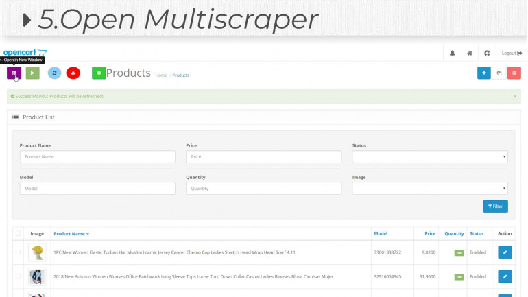 Manual Product Operations for Multiscraper Pro OC 2.3.x